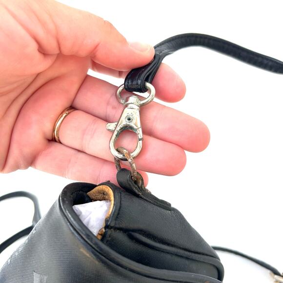 MCM Mini Visetos Crossbody Bag Micro Monogram Purse Black Coated Canvas Small - Picture 6 of 14